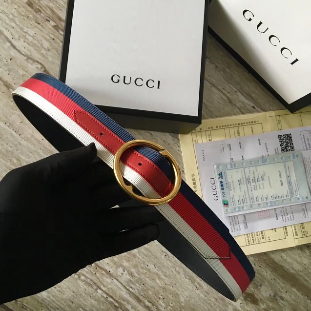 GG original nylon web belt 459122 blue&red