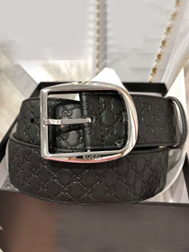 GG original signature calfskin belt 114984 black