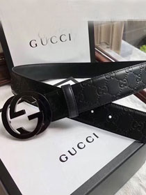 GG original signature calfskin belt 38mm 411924 black 