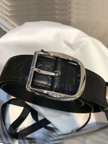 GG original signature calfskin belt 411924 black