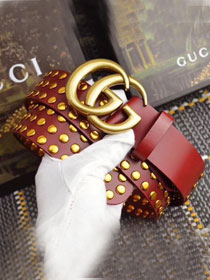 GG original studded calfskin belt 40mm 409416 bordeaux