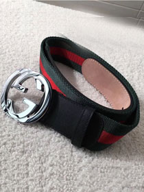 GG original web belt with G buckle 38mm 411924 green&red