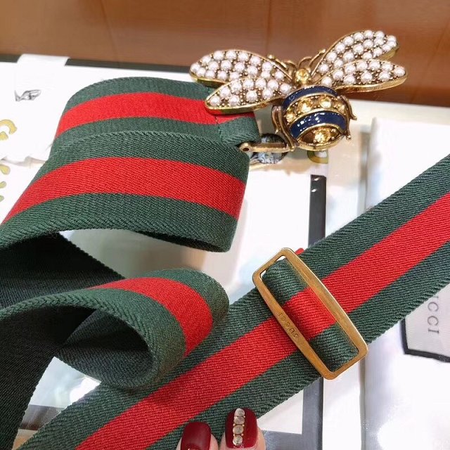 GG original web belt with bee 38mm 453277 red&green