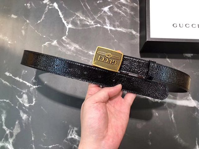 Gucci original calfskin logo belt 30mm 523311 black