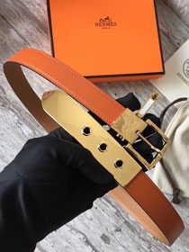 Hermes original calfskin belt 24mm H076313 orange