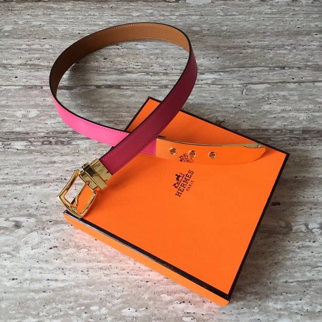 Hermes original calfskin belt 24mm H076313 peach red