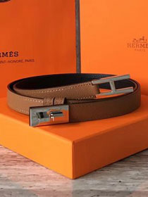 Hermes original epsom leather belt 17mm H069855 coffee