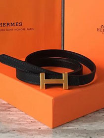 Hermes original epsom leather focus belt 13mm H065556 black