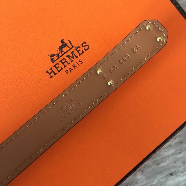 Hermes original epsom leather kelly belt 17mm H069853 grey