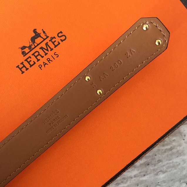 Hermes original epsom leather kelly belt 17mm H069853 orange