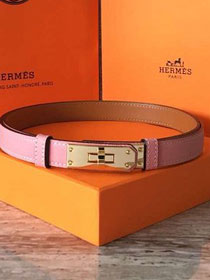Hermes original epsom leather kelly belt 17mm H069853 pink