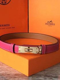 Hermes original epsom leather kelly belt 17mm H069853 rose red