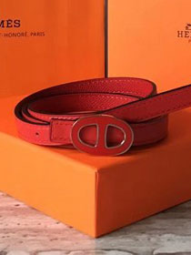 Hermes original epsom leather mini athena belt 13mm H065557 red