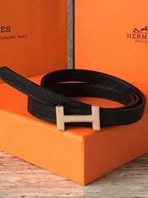 Hermes original epsom leather reversible belt 13mm H065556 black(rose gold)