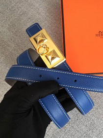 Hermes original epsom leather rivale belt 24mm H076306 blue