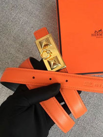 Hermes original epsom leather rivale belt 24mm H076306 orange