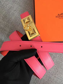 Hermes original epsom leather rivale belt 24mm H076306 pink