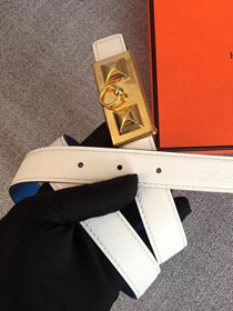 Hermes original epsom leather rivale belt 24mm H076306 white