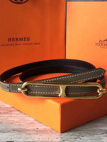 Hermes original epsom leather roulis belt 13mm H065587 grey