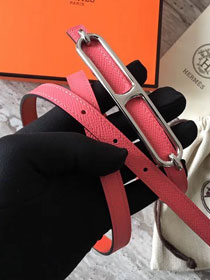 Hermes original epsom leather roulis belt 13mm H065587 pink