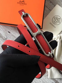 Hermes original epsom leather roulis belt 13mm H065587 red