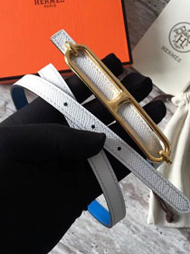 Hermes original epsom leather roulis belt 13mm H065587 white