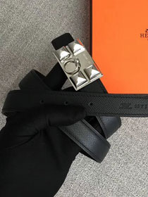 Hermes orignal epsom leather collier de chien belt 24mm H075378 black