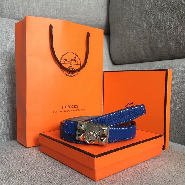 Hermes orignal epsom leather collier de chien belt 24mm H075378 blue