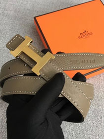 Hermes original epsom leather constance belt 24mm H075396 grey