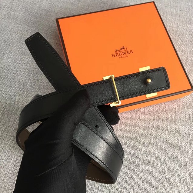 Hermes original epsom leather constance belt 24mm H075396 grey