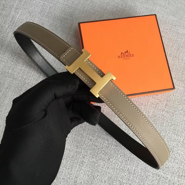 Hermes original epsom leather constance belt 24mm H075396 grey