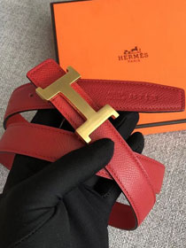 Hermes original epsom leather constance belt 24mm H075396 red