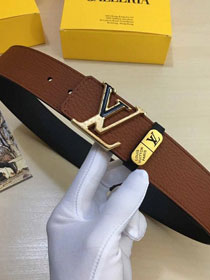 Louis vuitton original calfskin initiales 40mm belt M9887U coffee