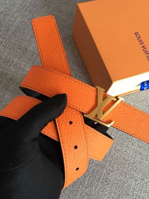 Louis vuitton original calfskin initiales belt 30mm M9521U orange