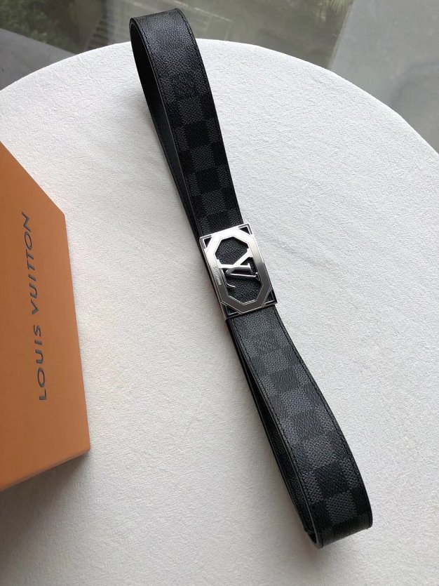 Louis vuitton original damier graphite 35mm belt M9216 