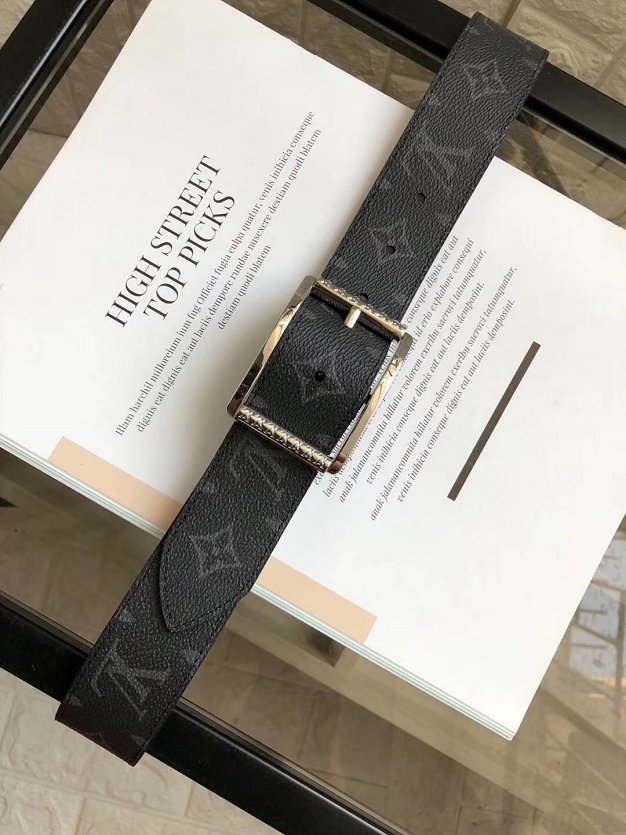 Louis vuitton original monogram reverso reversible 40mm belt M0040Q black