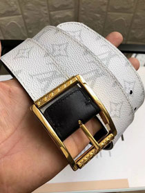 Louis vuitton original monogram reverso reversible 40mm belt M0040Q white