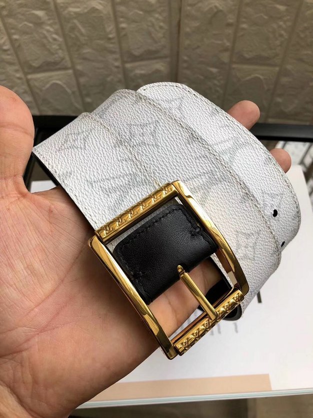 Louis vuitton original monogram reverso reversible 40mm belt M0040Q white