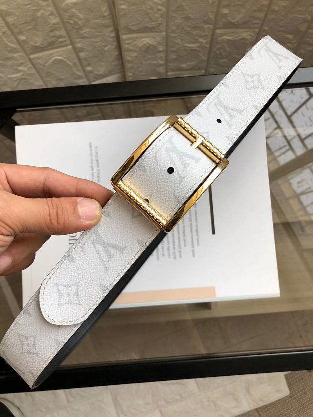 Louis vuitton original monogram reverso reversible 40mm belt M0040Q white