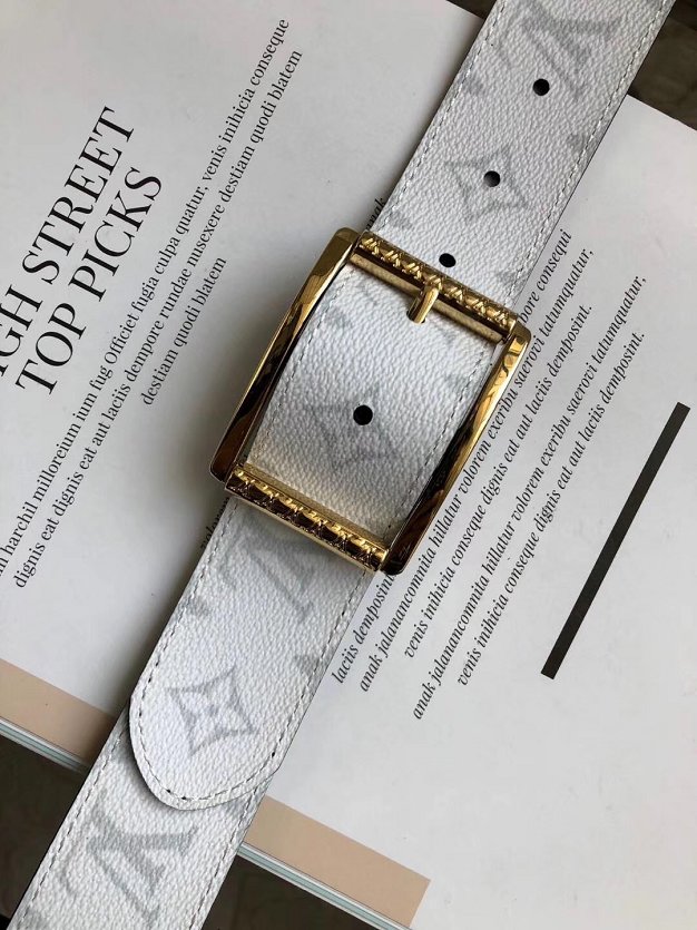 Louis vuitton original monogram reverso reversible 40mm belt M0040Q white