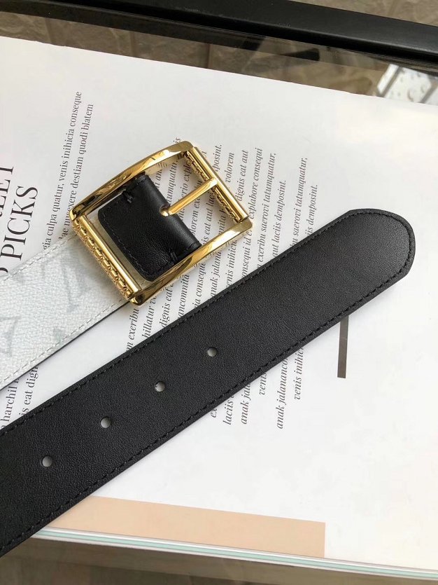 Louis vuitton original monogram reverso reversible 40mm belt M0040Q white