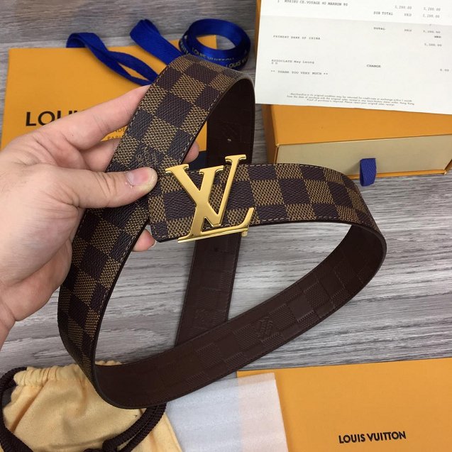 Louis vuitton original damier ebene reversible 40mm belt M9821 