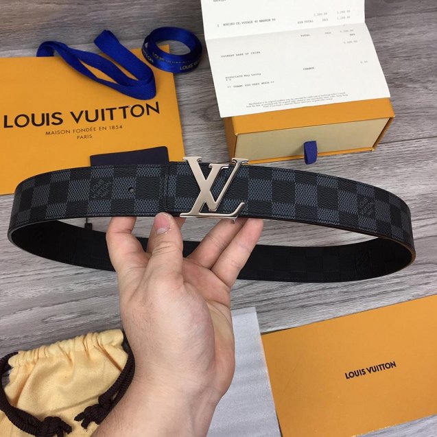 Louis vuitton original damier graphite reversible 40mm belt M9822 