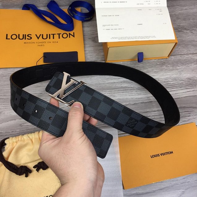 Louis vuitton original damier graphite reversible 40mm belt M9822 