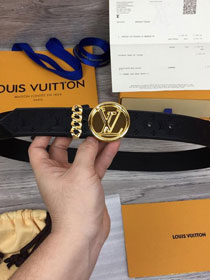 Louis vuitton original monogram calfskin circle 40mm belt M0112U black