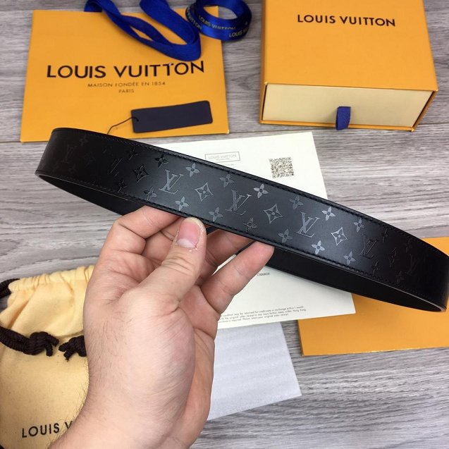 Louis vuitton original monogram calfskin circle 40mm belt M0112U black