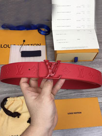 Louis vuitton original monogram calfskin pou-up 40mm belt MP236 red