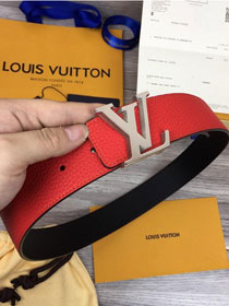 Louis vuitton original togo leather reversible 40mm belt M9152 red