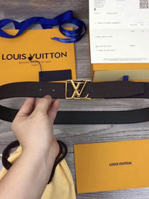 Louis vuitton original calfskin city 35mm reversible belt M0029Q dark coffee