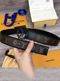 Louis vuitton original monogram canvas circle 40mm belt M0117T black